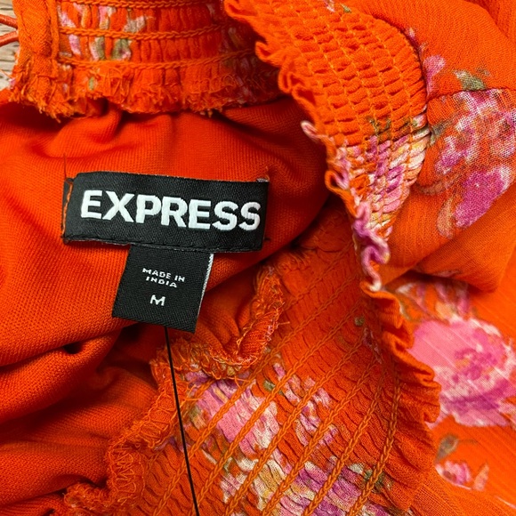 Floral Ruffle Dress in Vibrant Orange - Picture 2 of 15